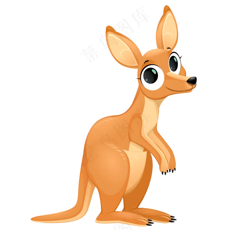 免抠大眼睛的卡通袋鼠