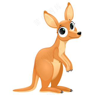 免抠大眼睛的卡通袋鼠