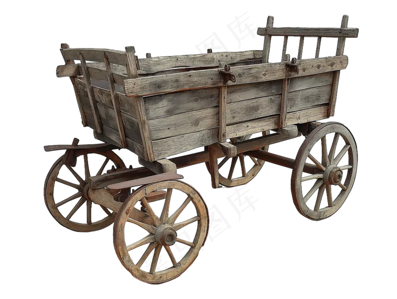 老旧木推车
