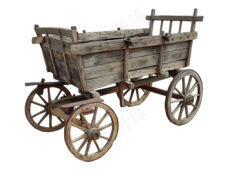 老旧木推车
