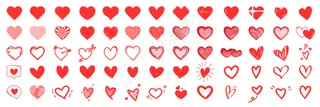 爱心集合，爱心，心形，红色爱心，多样爱心，爱，大红色爱心