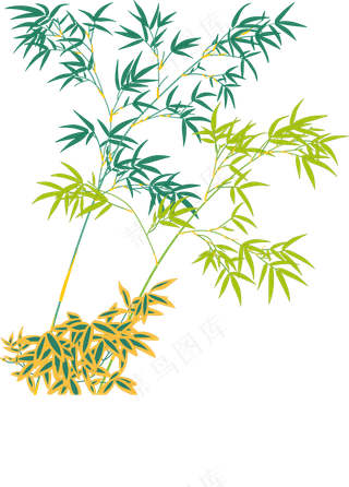 中国风水墨竹子图片古风竹叶竹林水彩手绘插画PNG免扣设计