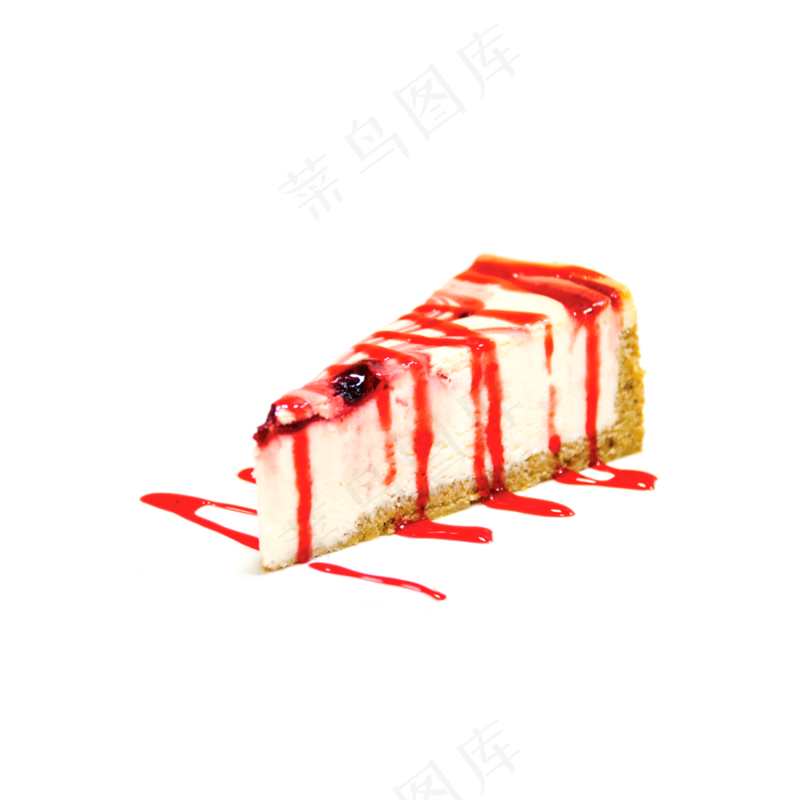 免抠草莓酱装饰芝士蛋糕