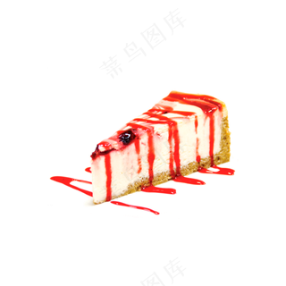 免抠草莓酱装饰芝士蛋糕