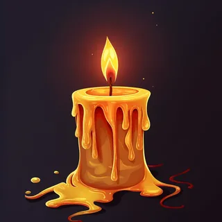 黑暗中的蜡烛灯火光明卡通插画插图背景