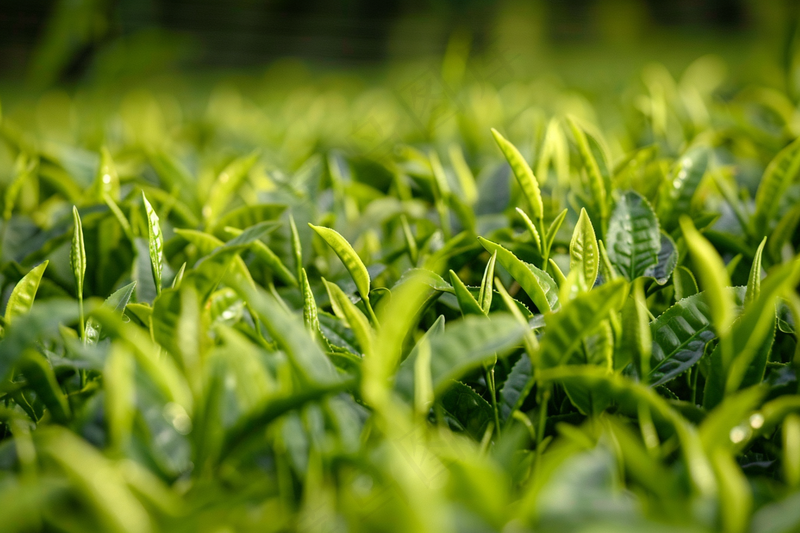 茶叶茶树抽新芽摄影图