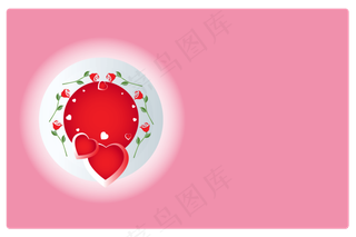 红色情人节贺卡封面矢量AI素材