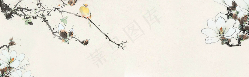 中式水墨PSD分层古风banner模板100psd模版下载