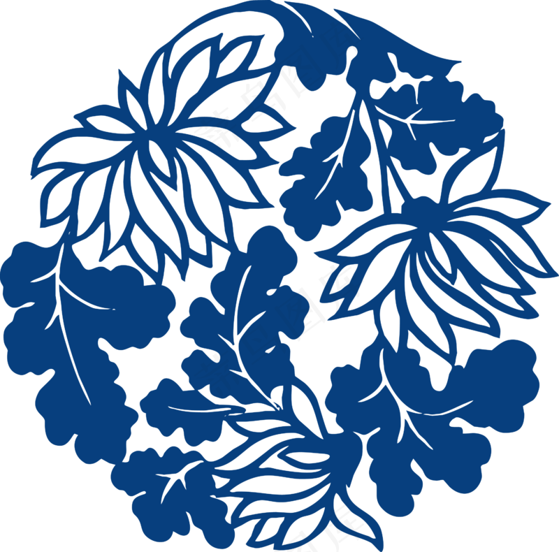 古代青花瓷图案花纹中国风图案祥云纹理传统图腾PNG免扣素材