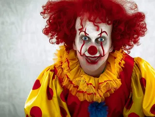 搞怪小丑愚人人像摄影图