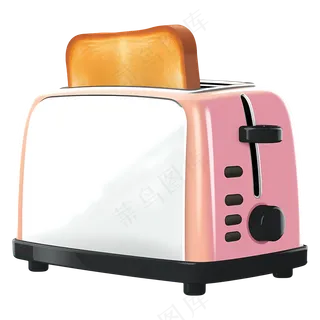 免抠一台粉色面包机