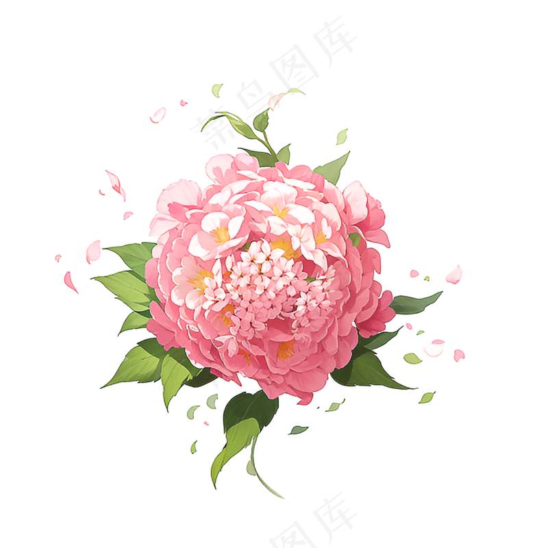 粉色花朵桃花玫瑰免抠素材19