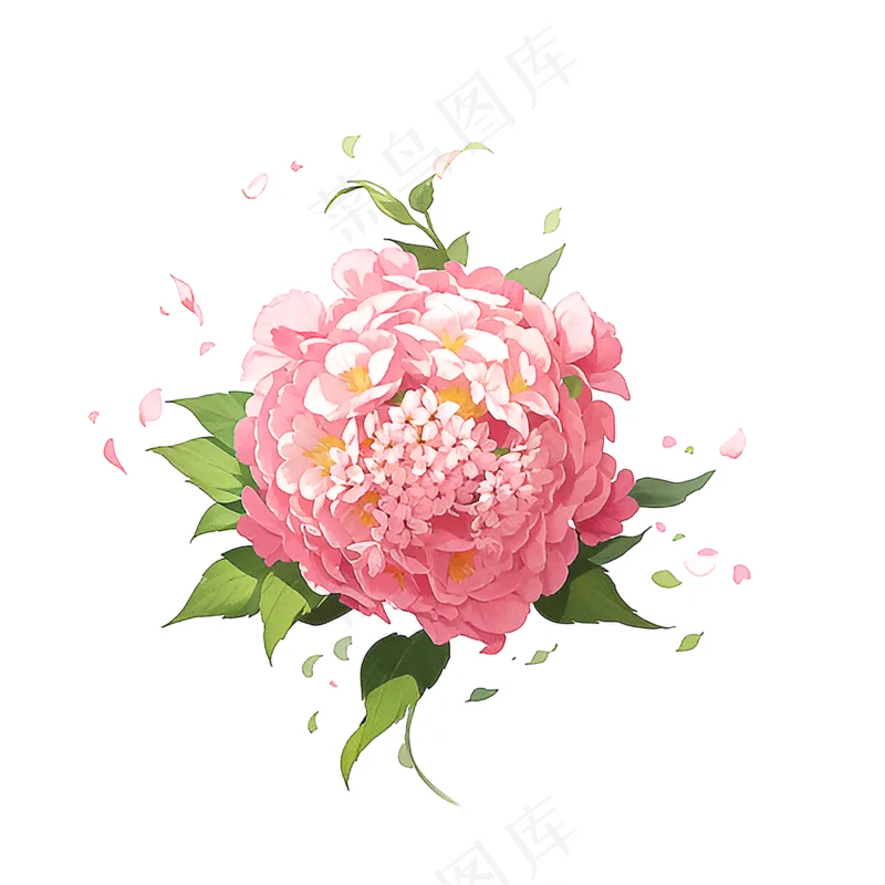 粉色花朵桃花玫瑰免抠素材19