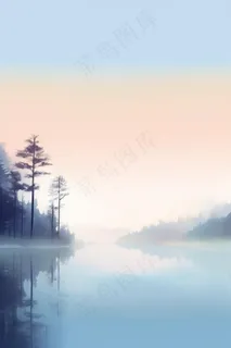 树林冷色雾气背景 树林冷色雾气背景