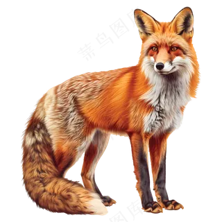 免抠行走的卡通狐狸