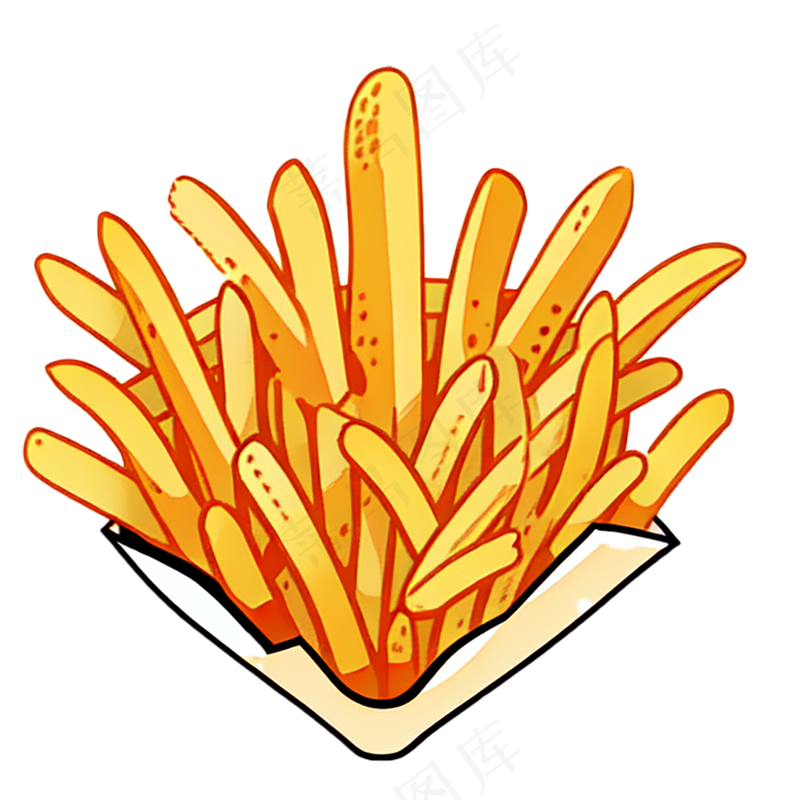 薯条西餐插画食物
