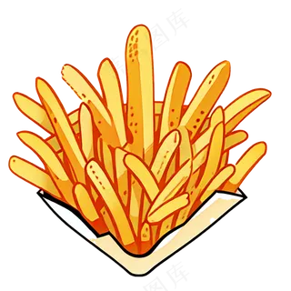 薯条西餐插画食物