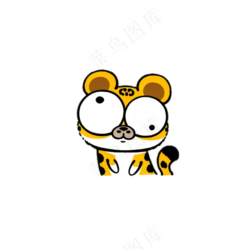 黄色猎豹 儿童简笔画 卡通小动物 免抠透明底