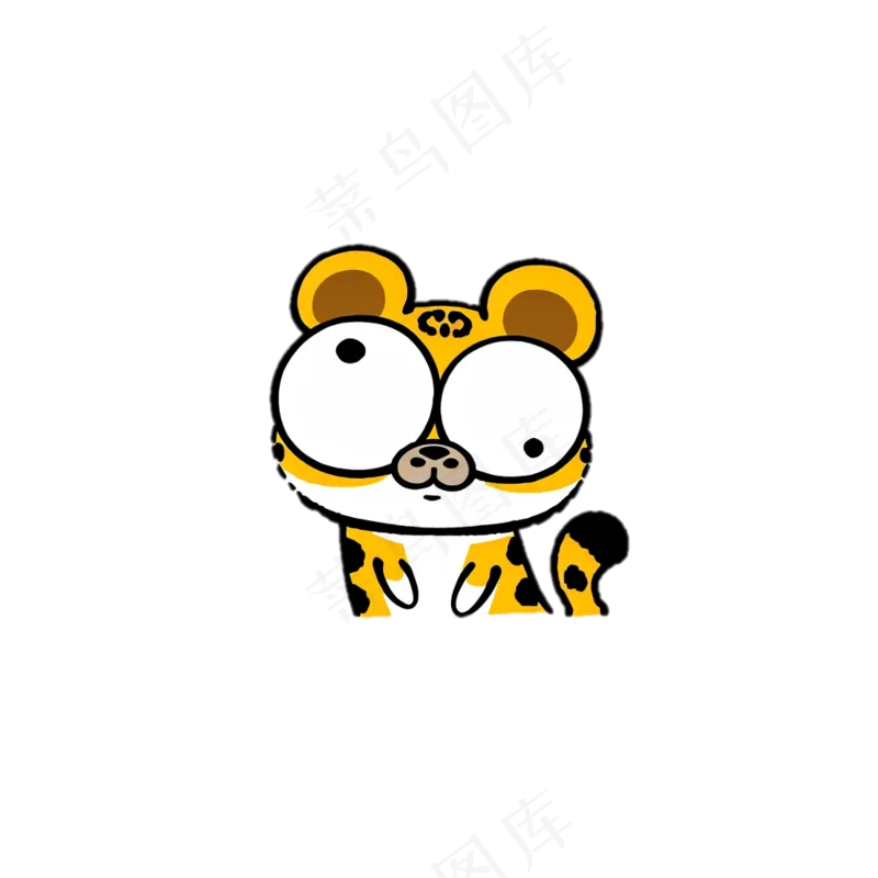 黄色猎豹 儿童简笔画 卡通小动物 免抠透明底
