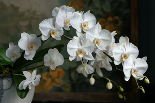 白色兰花摄影图