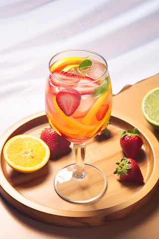 水果柠檬茶奶茶果茶下午茶摄影图