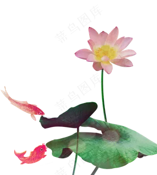 古风古典复古水墨墨迹鲤鱼锦鲤金鱼鱼类PNG免扣透明美工