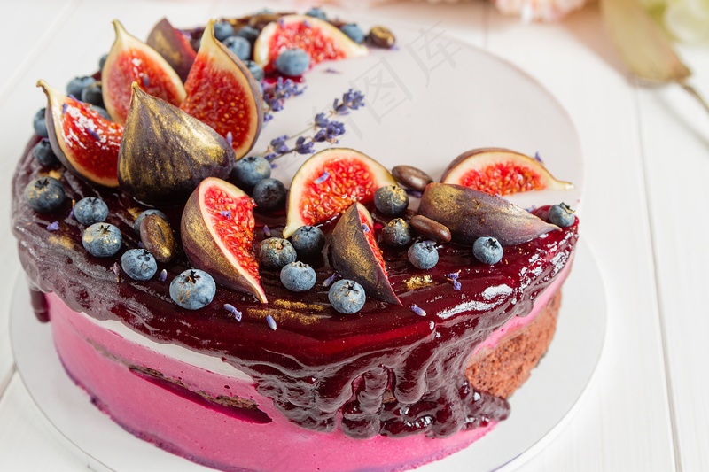 蓝莓水果蛋糕美食