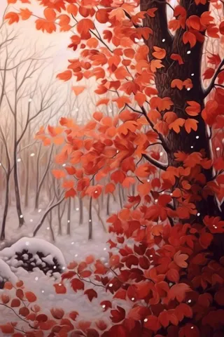 秋冬唯美下雪背景