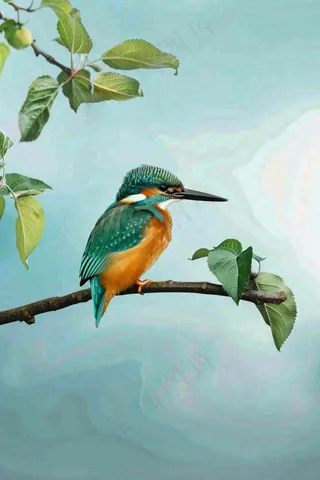 春天树枝上的小鸟春意立春惊蛰春分背景