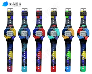 迷彩方块儿童迷你手表