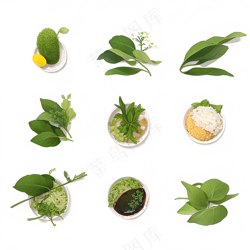 绿色手绘小植物花草系列免抠素材129