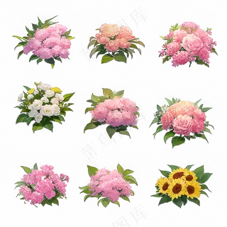 红色黄色粉色玫瑰花免抠素材208