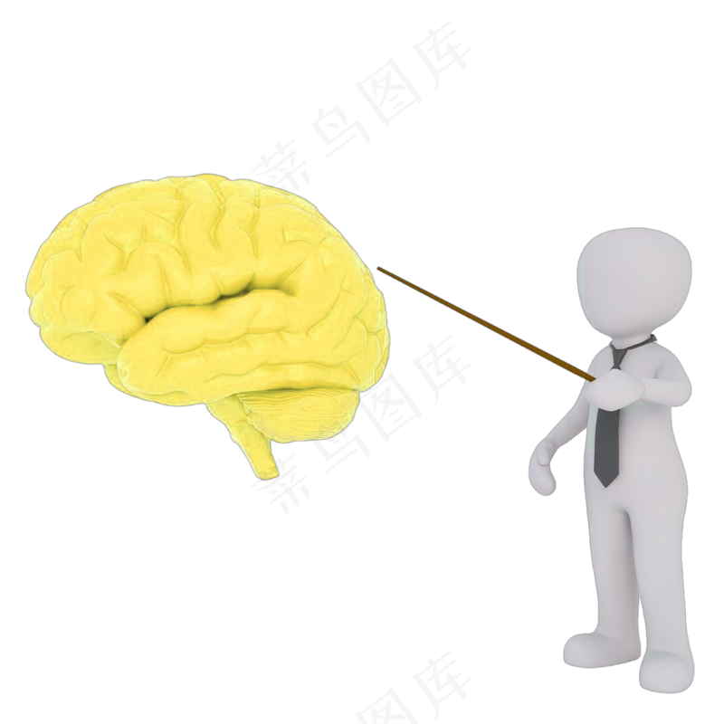3D脑科白色小人ppt用