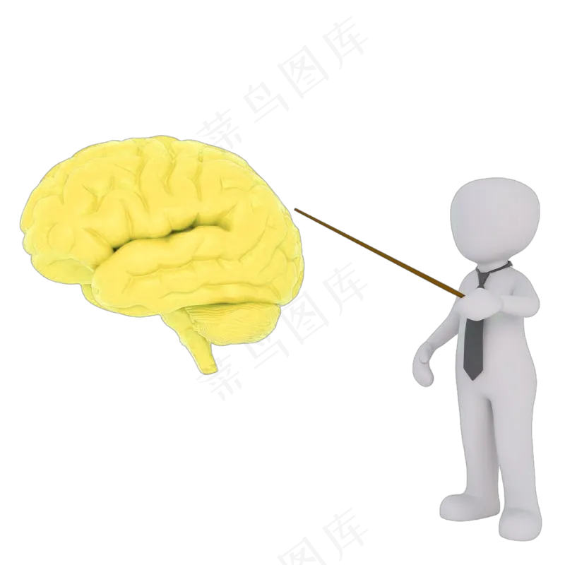 3D脑科白色小人ppt用