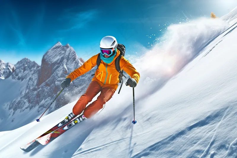 滑雪运动山坡白雪山地摄影图(4032x2688)