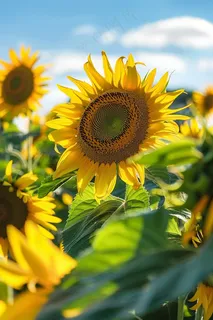 向日葵向阳鲜花摄影图