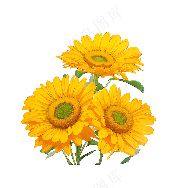 黄色向日葵花朵免抠素材3