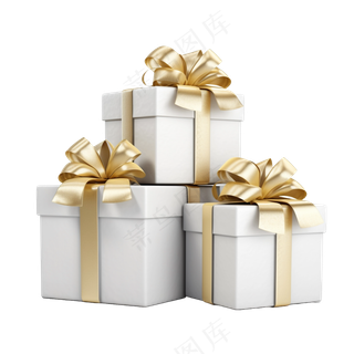 金色礼盒包装盒免抠图素材