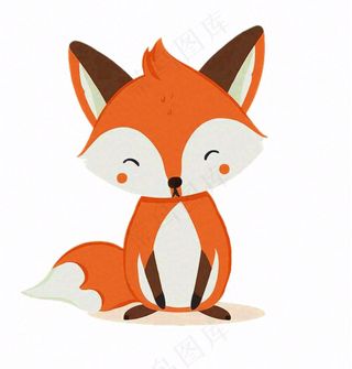 狐狸橘白动物卡通插画免抠