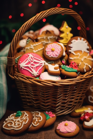 圣诞节日饼干装饰节日烘焙甜点摄影图