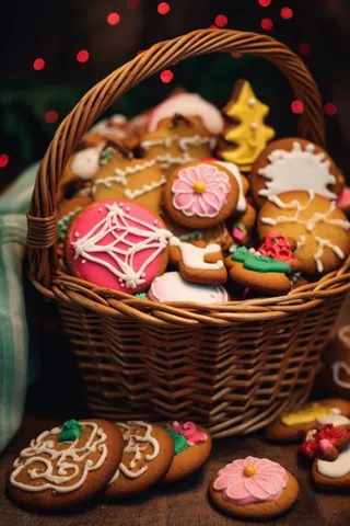 圣诞节日饼干装饰节日烘焙甜点摄影图