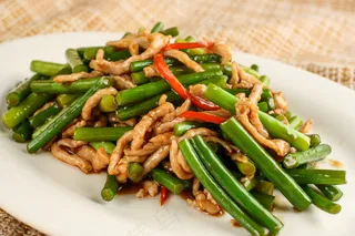豆角炒肉美食