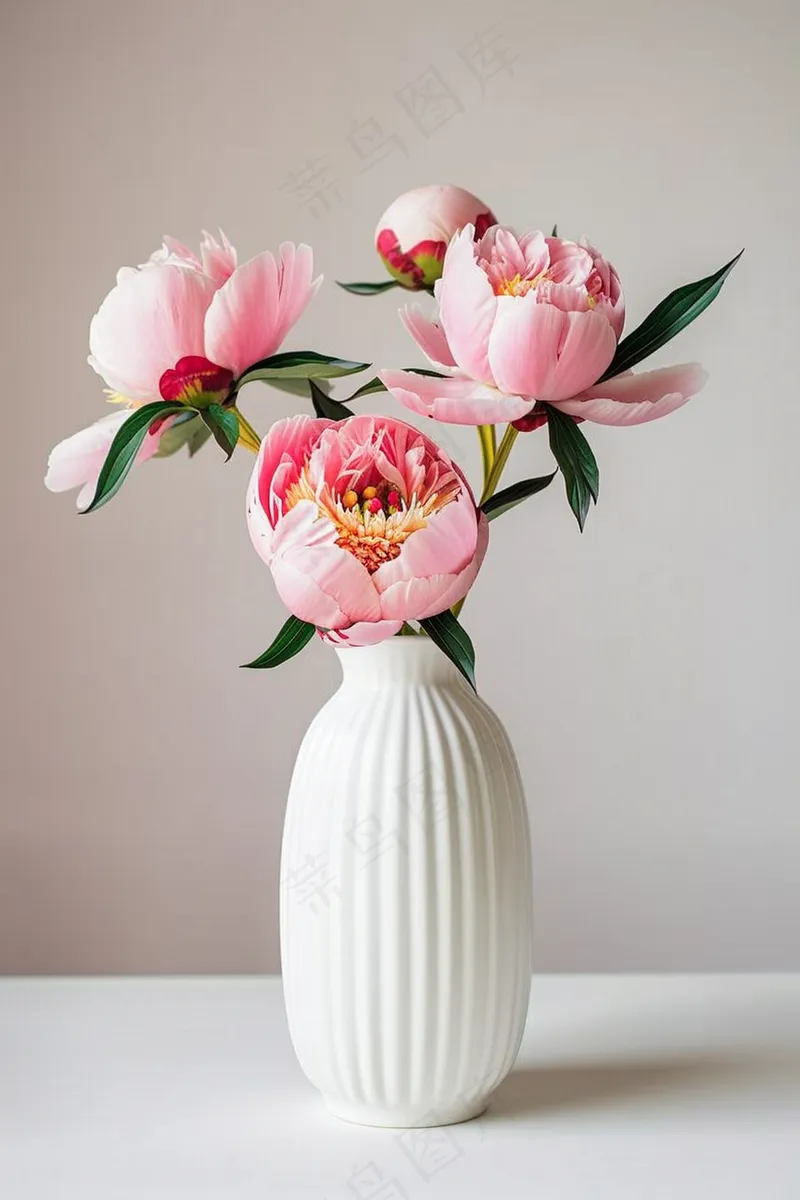 牡丹花国花插瓶花瓶摄影图(2688x4032)
