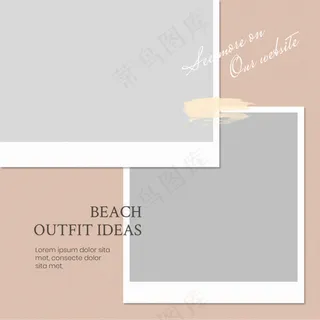 棕色背景撕裂风照片正方形相册23