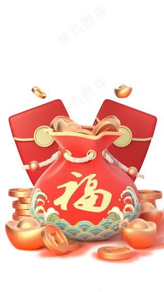 新年福袋 喜庆 中国 红色