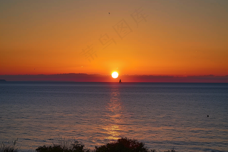 夏日落日海报沙滩晚霞摄影图