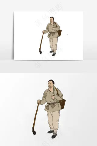 插画丨国风人物丨赶路者003丨PPT插图