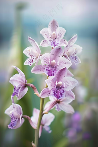 兰花紫花蕙兰摄影图