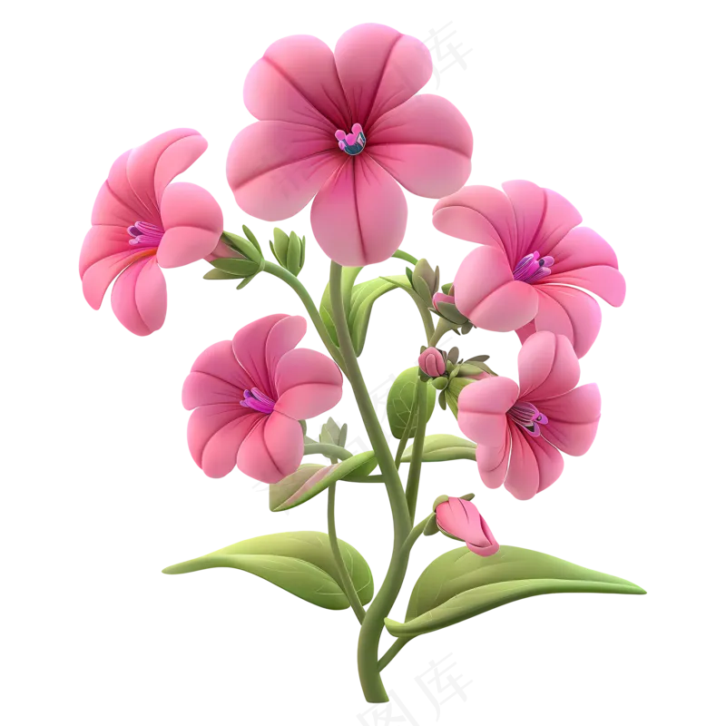 免抠卡通粉色花朵