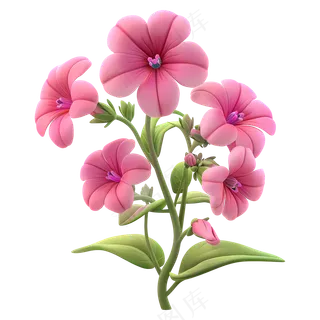 免抠卡通粉色花朵